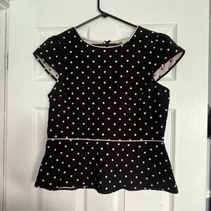 LOFT Black and White Wristlet with Chic Dot Pattern